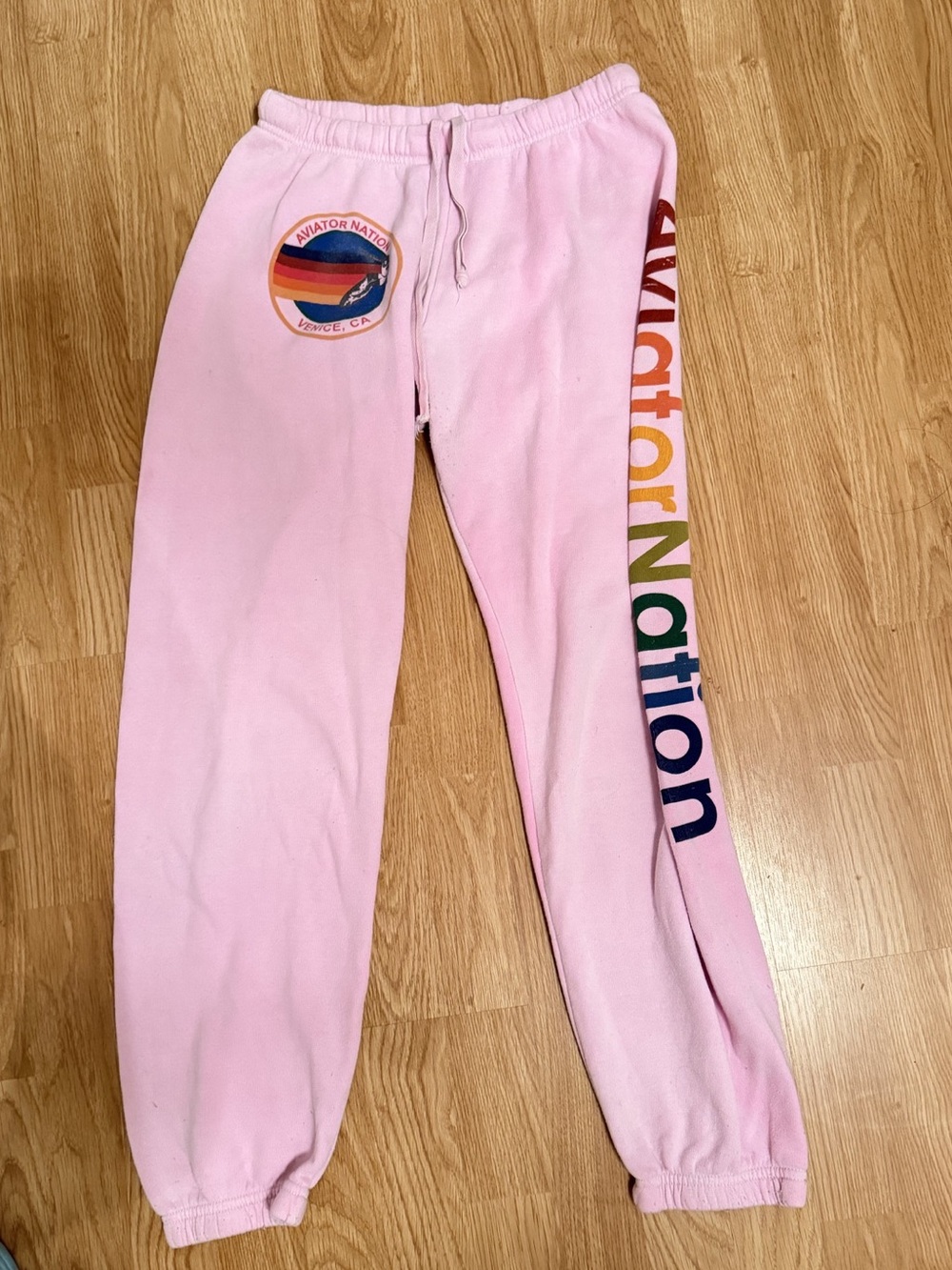 Aviator Nation Bolt Sweatpants Pink Cotton Joggers Medium